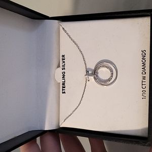 Sterling silver necklace 18" circle